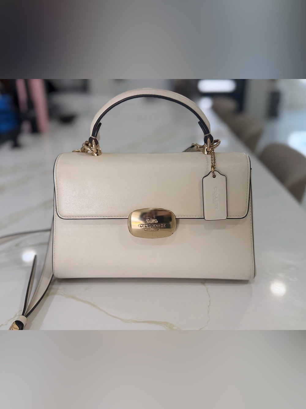 Coach eliza Top Handle Crossbody Shoulder Bag in White
